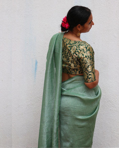 Mehendi Green Brocade Blouse - TOG