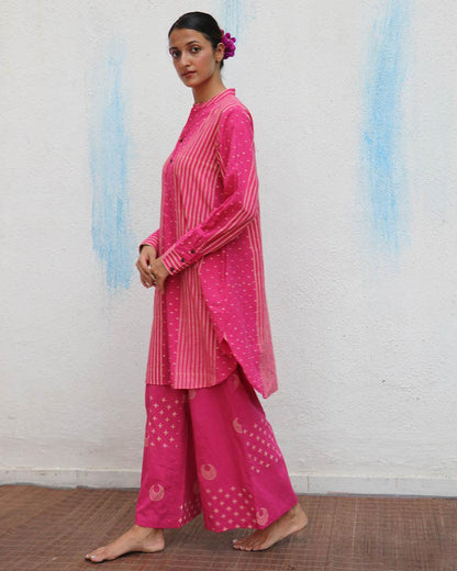 Pankhuri Blockprinted Cotton Kurta Set - Flower Girl