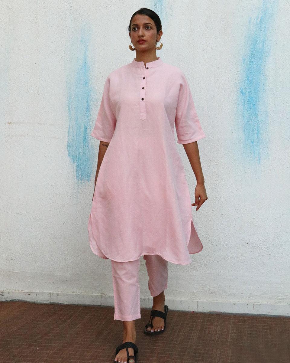 Renée Handwoven Linen Kurta Set - Breathe