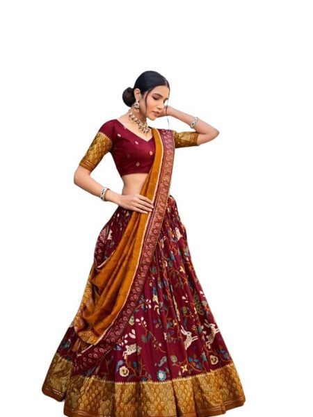 Indian ready to wear Chaniya choli for women flared lehenga with stitched blouse (rabbit)
