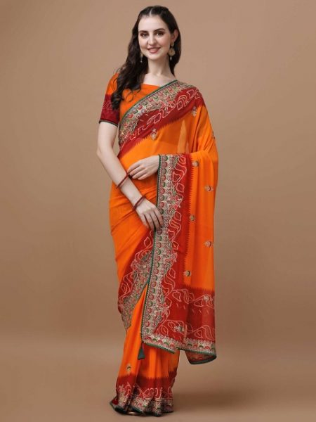 LeeliPeeri Designer Bandhani Saree