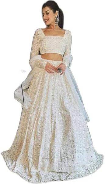 TRENDMALLS Women's Georgette Embroidery Sequence Work Lehenga Choli with Dupatta Ready To Wear