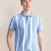 U.S. Polo Assn. Vertical Striped Polo Collar Pure Cotton Slim Fit T-shirt